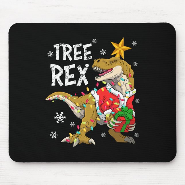 Tapis De Souris Christmas Dinosaur Tree Rex Pajamas Men Boys Kids  (Devant)