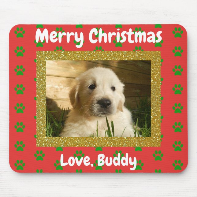 Tapis De Souris Christmas Love Chat Chien Papa Maman Animal de com (Devant)