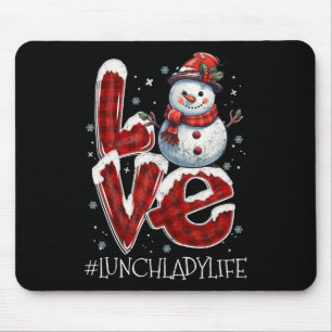 Tapis De Souris Christmas Love Snowman Déjeuner Lady Life Fun Xmas