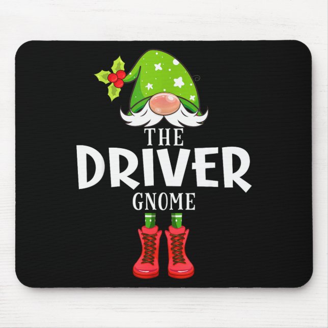 Tapis De Souris Christmas Matching Family The Driver Gnome  (Devant)