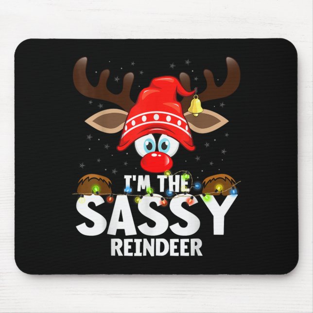 Tapis De Souris Christmas Matching I'm The Sy Reindeer  (Devant)