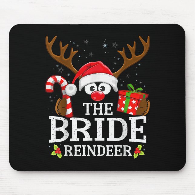 Tapis De Souris Christmas Matching The Bride Reindeer Family  (Devant)