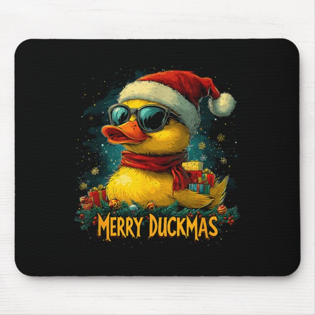 Tapis De Souris Christmas Merry Duckmas Funny Quackmas Pajama Duck (Devant)