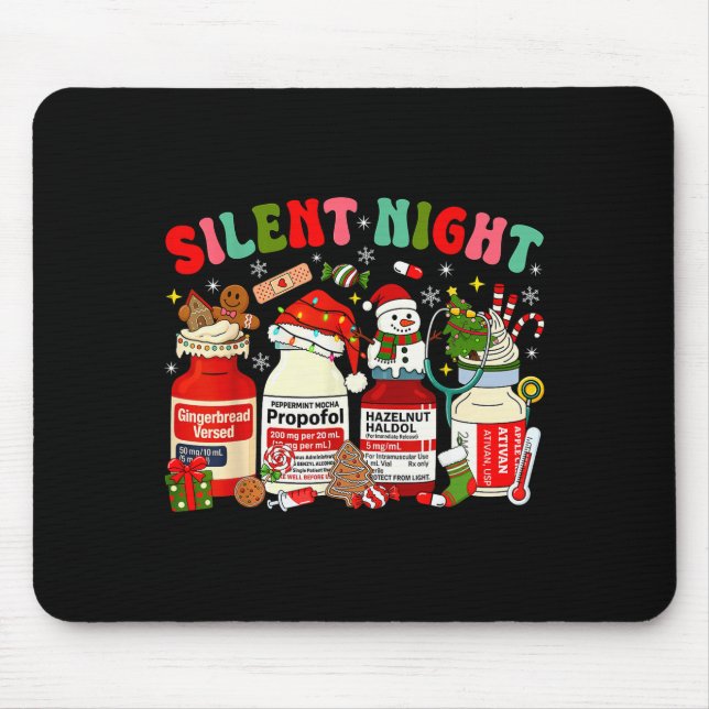 Tapis De Souris Christmas Nurse Funny Peppermint Mocha Profol Er E (Devant)
