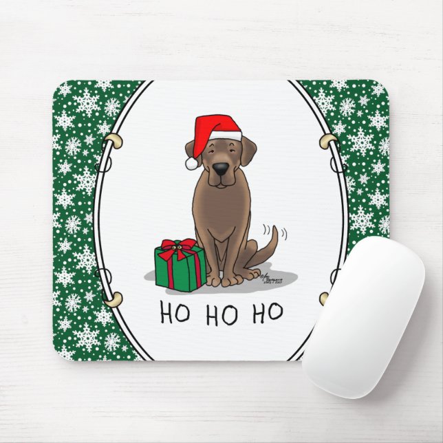 Tapis De Souris Christmas Père Noël Chocolat Labrador Retriever Dr (Avec souris)