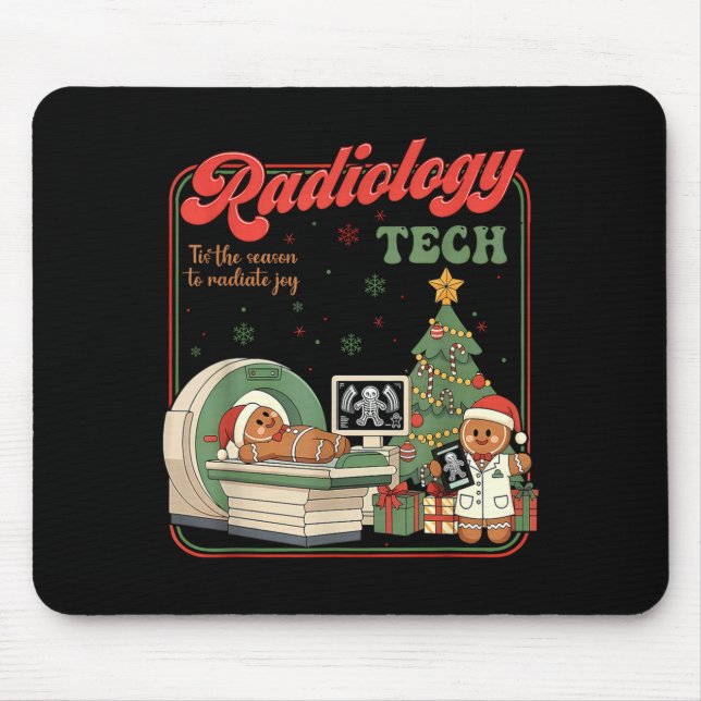 Tapis De Souris Christmas Radiology Tech Funny Gingerbread Man Rad (Devant)
