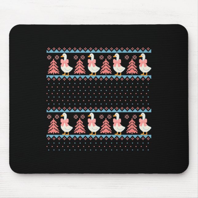 Tapis De Souris Christmas Rch Goose Ugly Sweater Pajama Xmas Tree  (Devant)