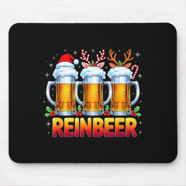 Tapis De Souris Christmas Santa Beer Lovers Funny Drinking Trend N (Devant)