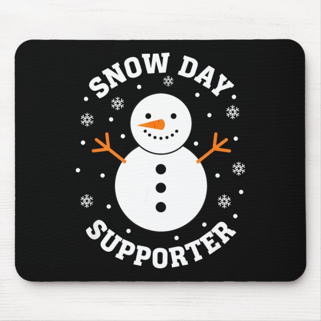 Tapis De Souris Christmas Snow Day Suprter Snowflake Snowman Funny (Devant)