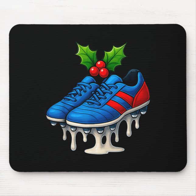 Tapis De Souris Christmas Soccer Cleats Ice Cream Drip Xmas  (Devant)
