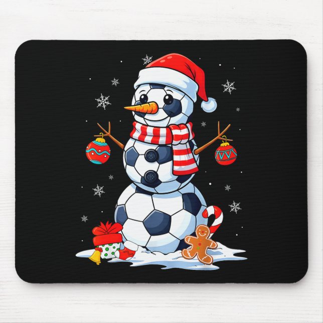 Tapis De Souris Christmas Soccer Funny Snowman Men Boys Kids  (Devant)