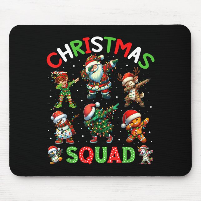 Tapis De Souris Christmas Squad Santa Dabbing Elf Family Matching  (Devant)