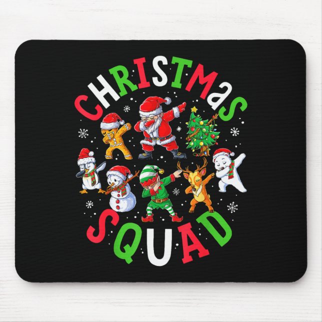 Tapis De Souris Christmas Squad Santa Dabbing Elf Family Matching  (Devant)