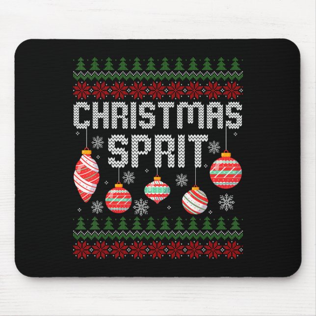 Tapis De Souris Christmas Srit Matching Funny Couples Ugly Sweater (Devant)