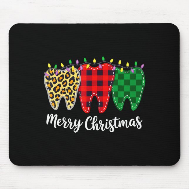 Tapis De Souris Christmas Tooth Dentist Dental Istant Teeth Leopar (Devant)