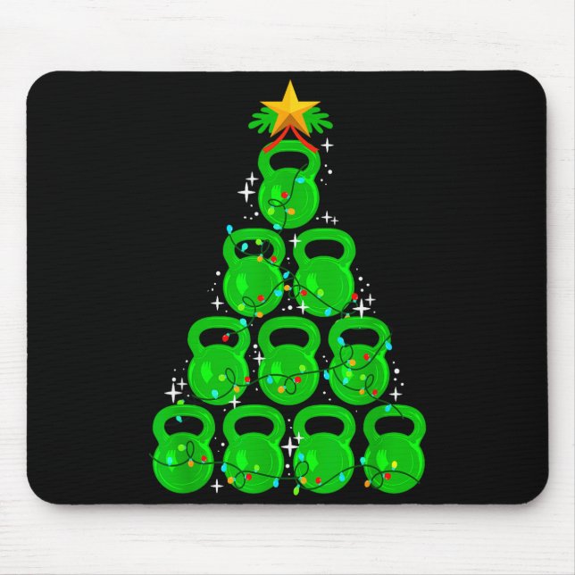 Tapis De Souris Christmas Tree Kettlebell Xmas Gym Workout Fitness (Devant)