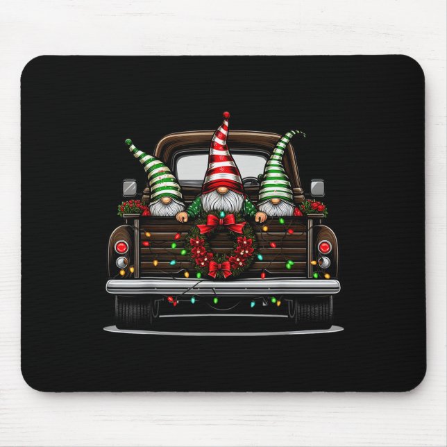 Tapis De Souris Christmas Truck Cute Gnome  (Devant)