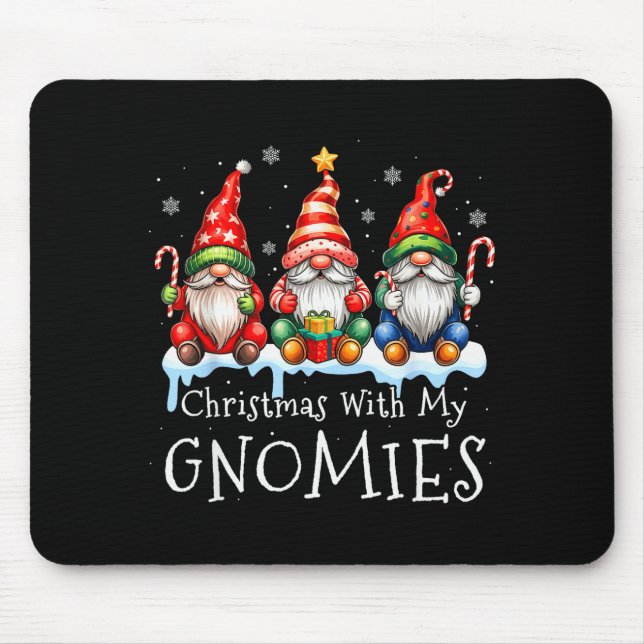 Tapis De Souris Christmas With My Gnomies Buffalo Plaid Gnome Fami (Devant)