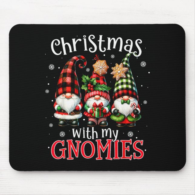 Tapis De Souris Christmas With My Gnomies Buffalo Plaid Gnome Fami (Devant)