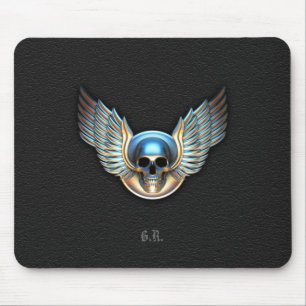 Tapis De Souris Chrome crâne et ailes Pad souris