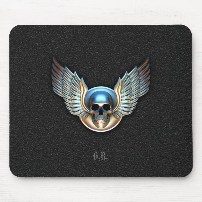Tapis De Souris Chrome crâne et ailes Pad souris (Devant)