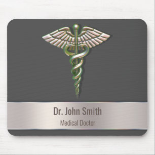 Tapis De Souris Chrome Holographique 3D Médicale Caduceus