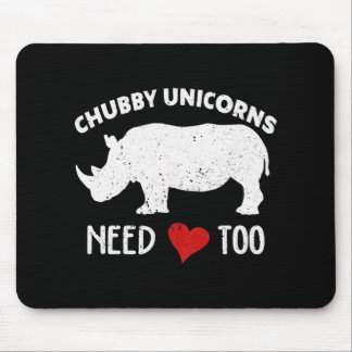 Tapis De Souris Chubby Unicorns A Besoin D'Amour À Rhino Rhinocero