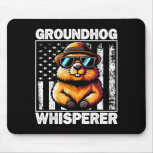Tapis De Souris Chuchoteur de marmotte rétro drôle de marmotte jou