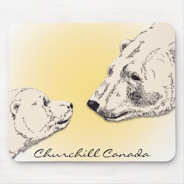 Tapis De Souris Churchill Souvenir Mousepad Ours polaires Cadeaux  (Devant)