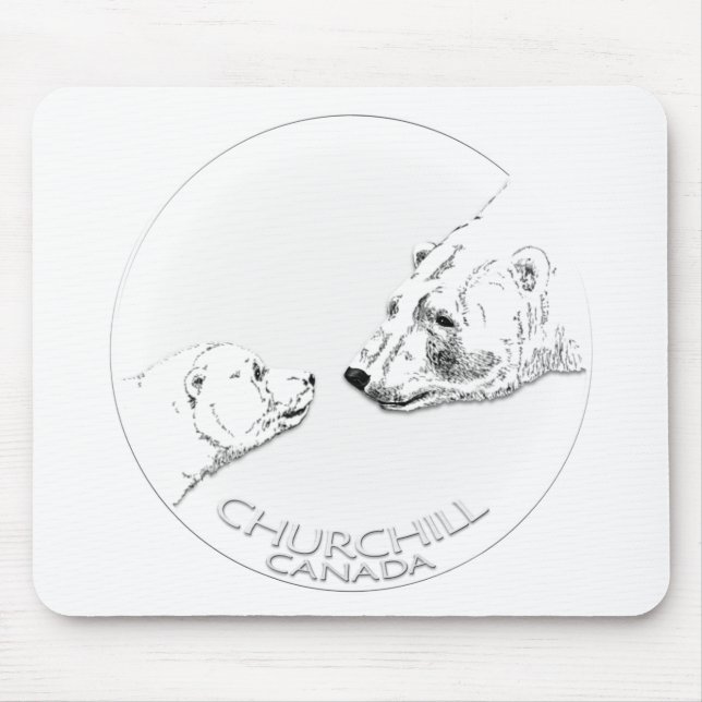Tapis De Souris Churchill Souvenirs Ours Polaire Chemises & Cadeau (Devant)