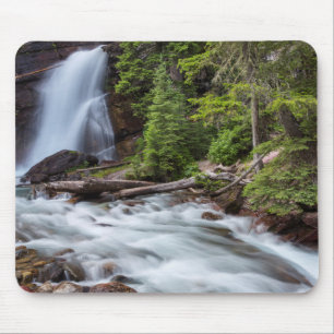 Tapis De Souris Chutes Baring dans le parc national de Glacier, Mo