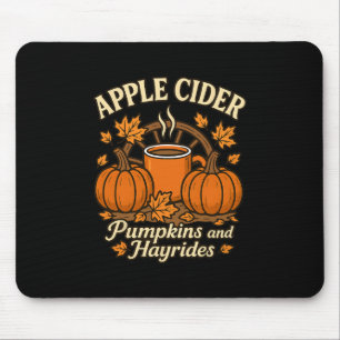 Tapis De Souris Cidre de pomme Citrouilles Et Trajets en charrette