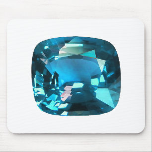 Tapis De Souris Ciel bleu Topaz Cushion Gemstone