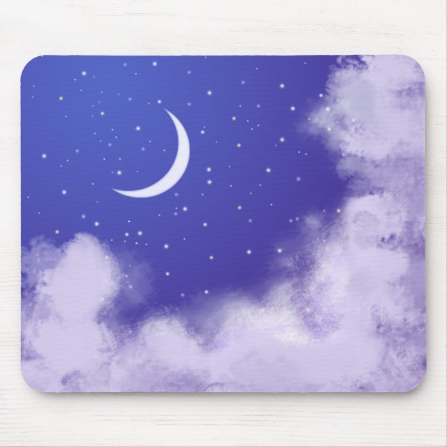 Tapis De Souris Ciel nocturne avec Crescent Moon Dreamy (Devant)