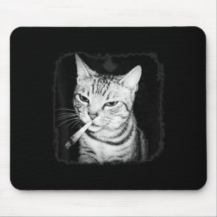 Tapis De Souris Cigarette Kitten Gang Chat Fumer Cigarette Drôle