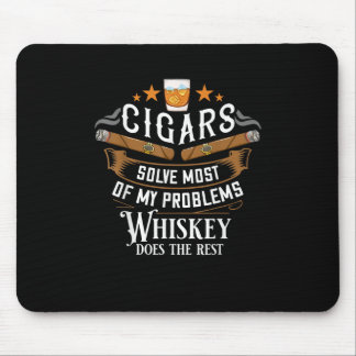 Tapis De Souris Cigars Solve Most Of My Problems Whiskey