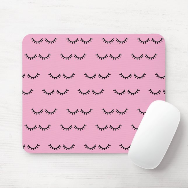 Tapis De Souris Cils Noir Rose (Avec souris)