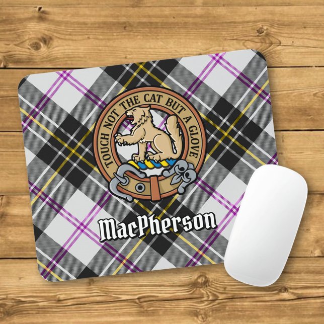 Tapis De Souris Cimier du clan MacPherson sur tartan de cérémonie (Créateur téléchargé)