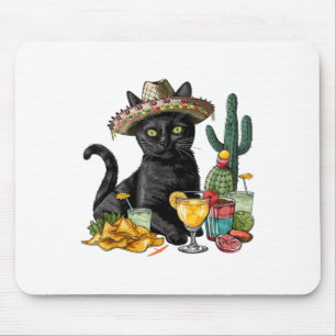 Tapis De Souris Cinco De Mayo Chat noir Cuisine mexicaine Chat noi