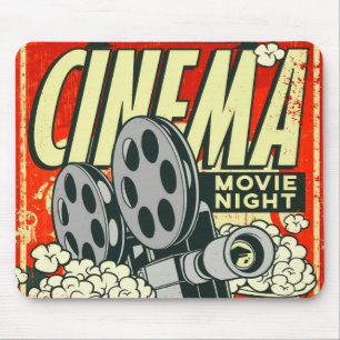 Tapis De Souris CINÉMA : Soirée cinéma Rétro Mousepad