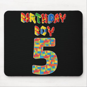 Tapis De Souris Cinq Year Old Toxits Building Block 5th Birthday B