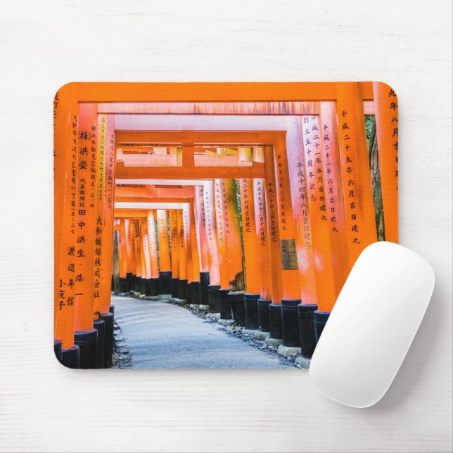 Tapis De Souris Cinquante nuances d'orange - Senbon Torii, Kyoto (Avec souris)