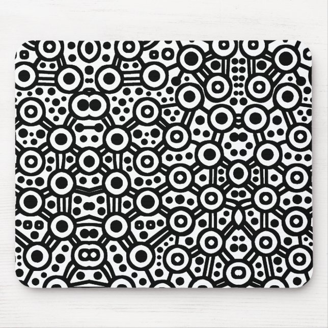 Tapis De Souris Circuit Alien III - Noir sur Blanc (Devant)