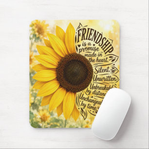 Tapis De Souris Citation d'amitié tournesol
