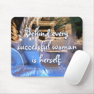 Tapis De Souris Citation de femme réussie Script Girly Princess Co