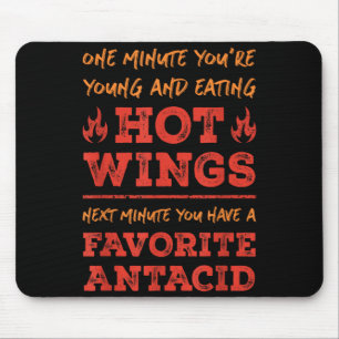 Tapis De Souris Citation de foodie drôle d'ailes chaudes BBQ Buffa