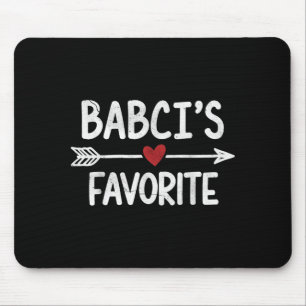 Tapis De Souris Citation de l'enfant préféré de Babci vintage cœur