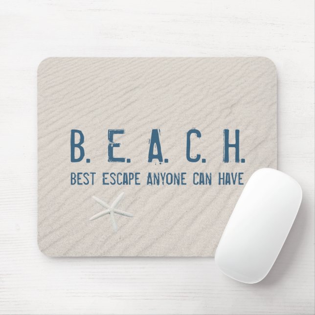 Tapis De Souris Citation De Plage À L'Épée Blanche (Avec souris)