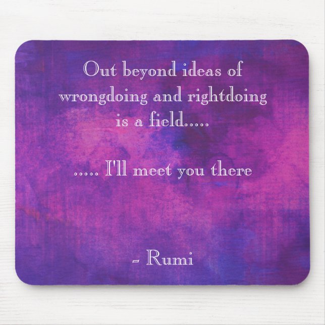 Tapis De Souris Citation de Rumi inspirée sur l'Abstrait pourpre (Devant)