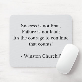 Tapis De Souris Citation de Winston Churchill ; Minimaliste de la